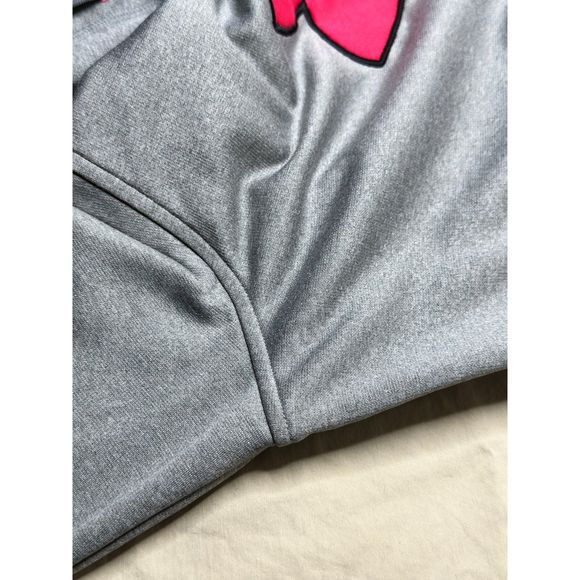 Women’s Under Armour, Zip-Up Sweatshirt, L, Heather Grey w/ Bright Pink Red Logo - Picture 13 of 16